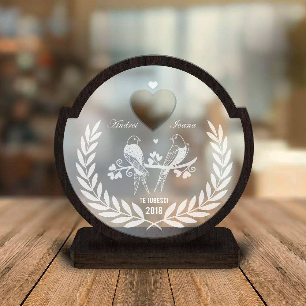 Cadou personalizat Trofeu  –  Porumbelul cuplu