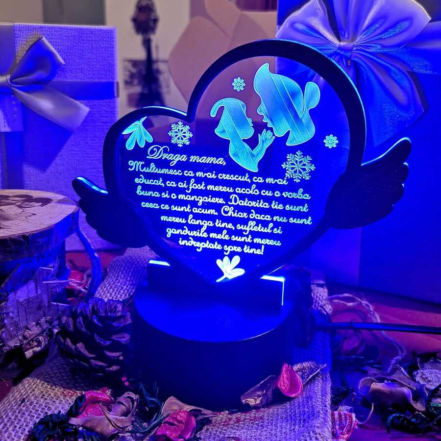 Cadou personalizat Trofeu LED – Pentru mama Model 2