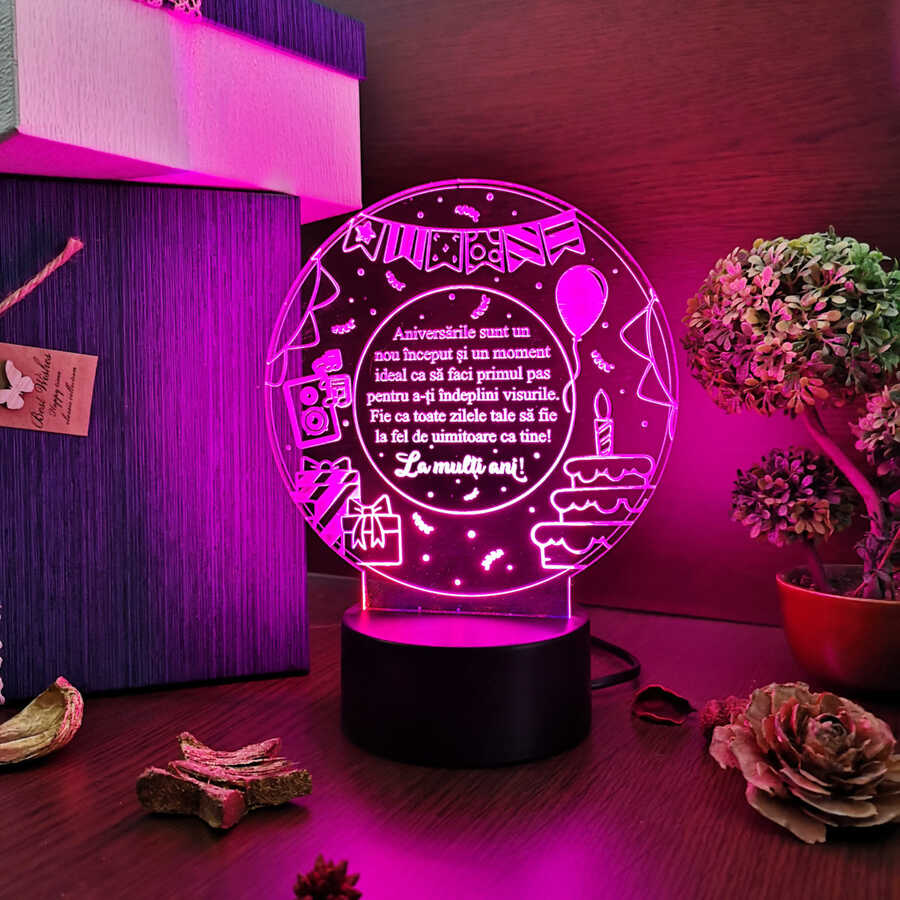 Trofeu LED –  Cadou personalizat  pentru aniversare