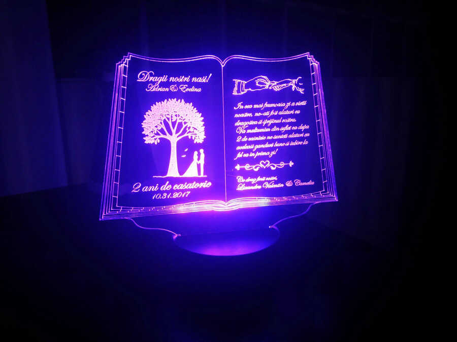 Cadou personalizat Trofeu LED – Pentru nasi – Carticica