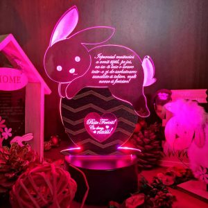 Cadou personalizat Trofeu LED – Lenesul iepurila!