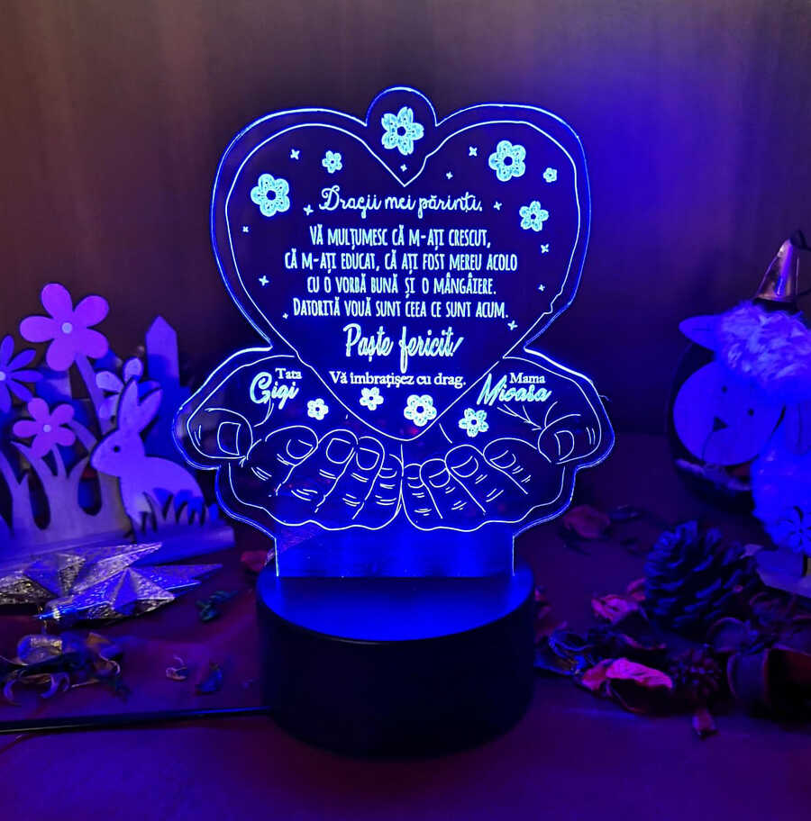 Cadou personalizat Trofeu LED de Paste pentru parinti