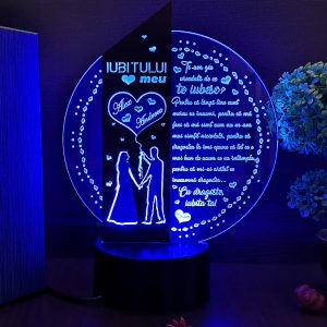 Cadou personalizat Trofeu LED – Iubitului meu