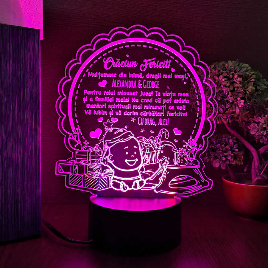 Lampa LED multicolor – Cadou mosi botez Craciun