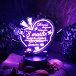 Trofeu Personalizat cu LED - Pentru 8 Martie mov