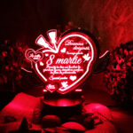 Trofeu Personalizat cu LED - Pentru 8 Martie rosu
