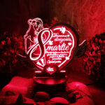 Trofeu Personalizat cu Led - Cadou pentru diriginta 8 martie rosu