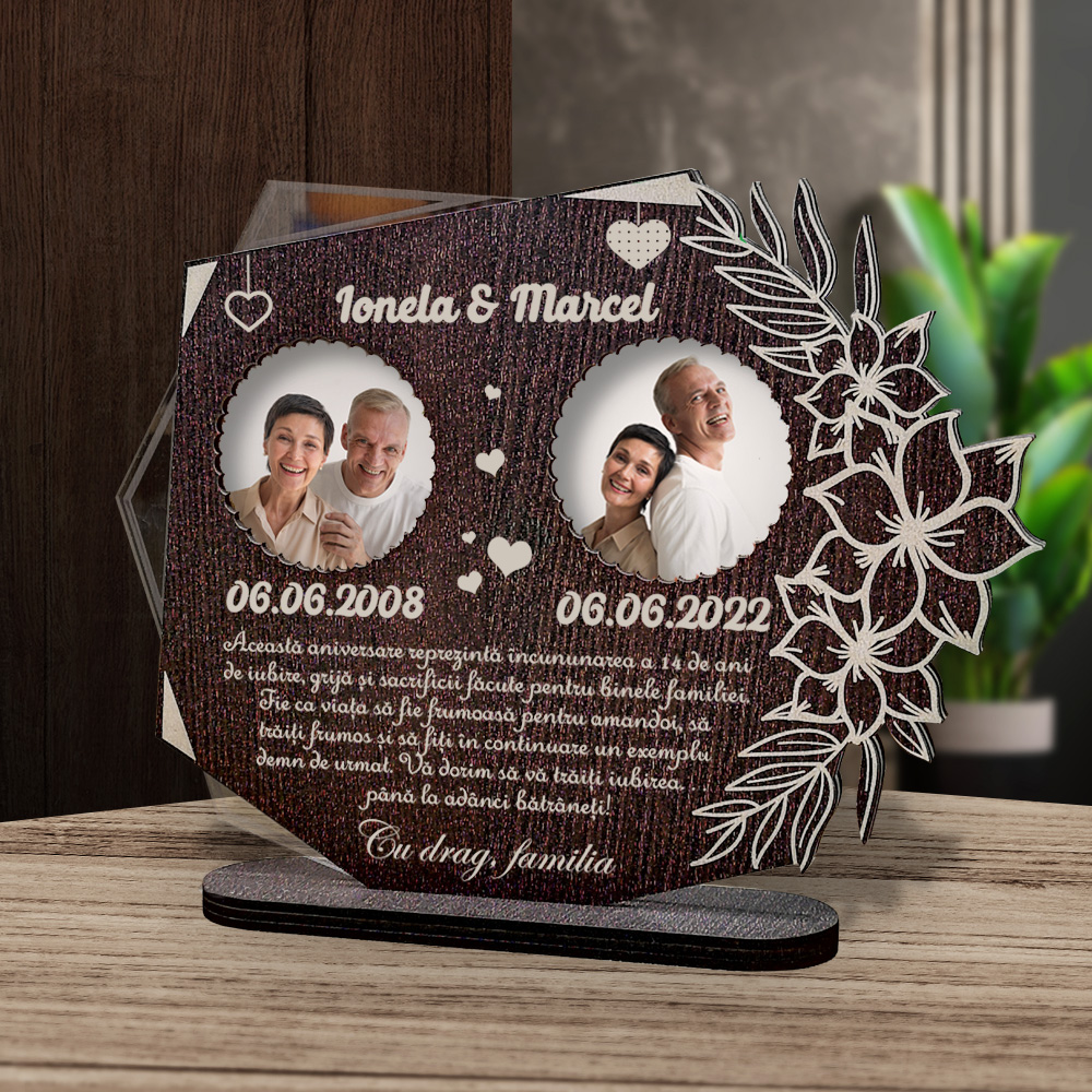 Trofeu Personalizat – Cadou cu poze pentru aniversarea casatoriei