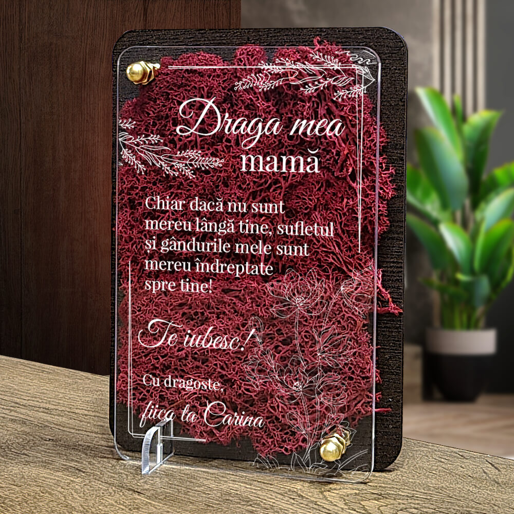 Felicitare cu licheni – Special pentru mama