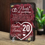 Felicitare cu licheni – Aniversare nunta de portelan 20 ani