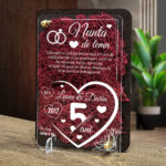 Felicitare cu licheni – Aniversare nunta de lemn 5 ani