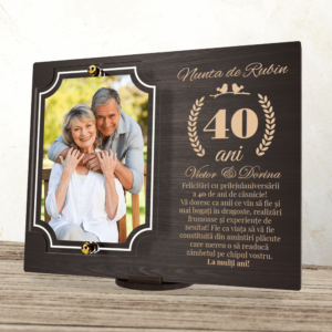 Placheta personalizata aniversare 40 ani – Nunta de rubin