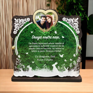 Trofeu personalizat cu licheni de Paste – Pentru nasi de cununie
