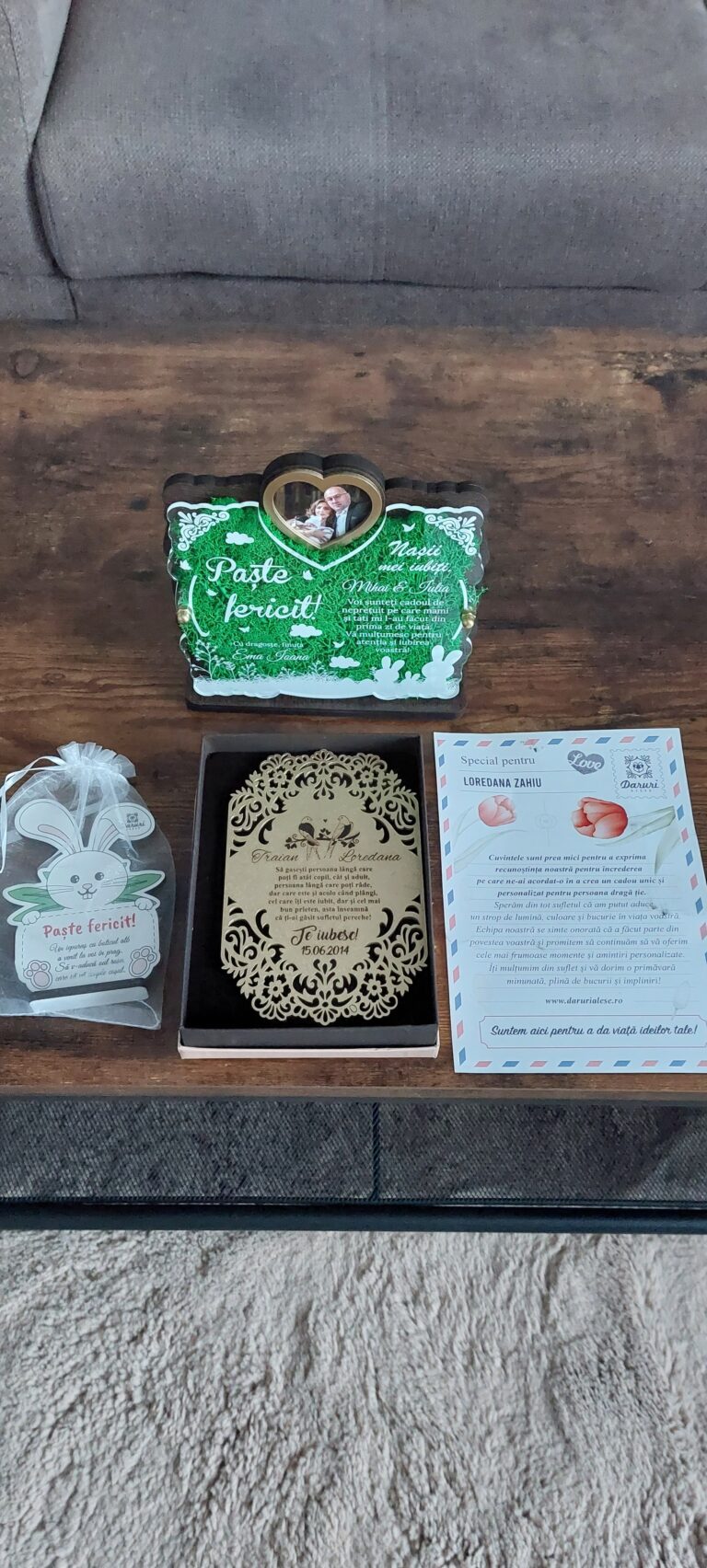 Fotografie reală cu „Trofeu personalizat cu licheni de Paste - Pentru nasii de botez”, trimisă în recenzia #628121