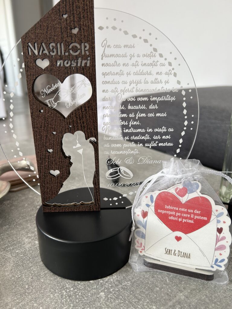 Fotografie reală cu „Cadou nasi personalizat Trofeu LED - Placheta pentru nasi”, trimisă în recenzia #666988