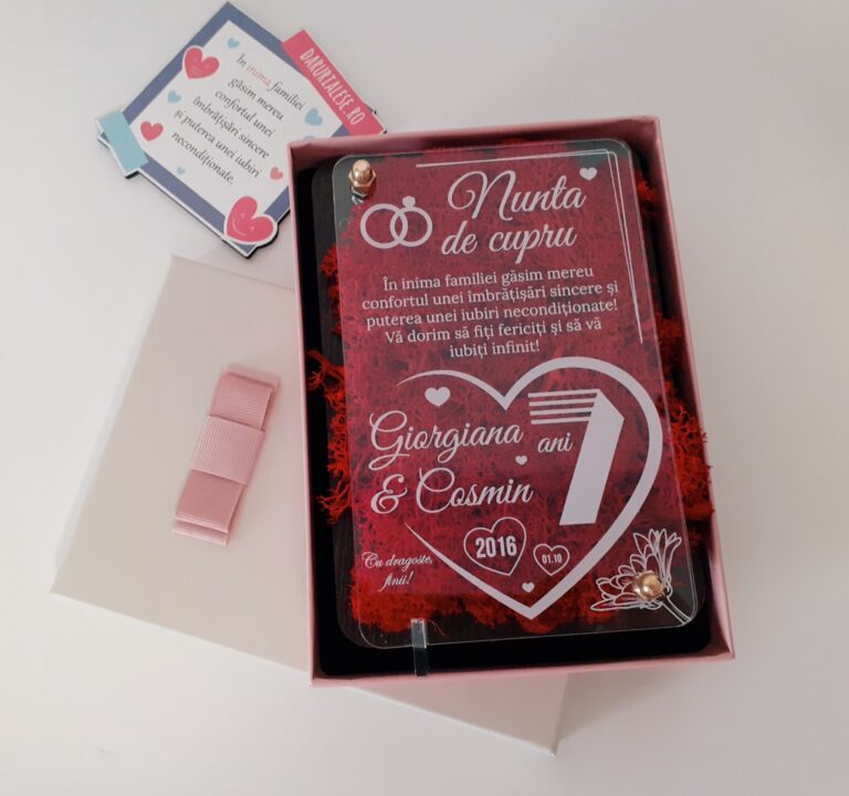 Fotografie reală cu „Felicitare cu licheni – Aniversare nunta de cupru 7 ani”, trimisă în recenzia #757679