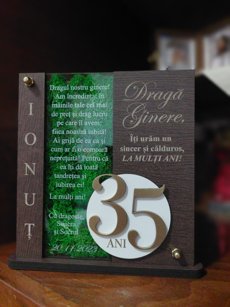 Fotografie reală cu „Cadou personalizat cu licheni- Trofeu pentru tata”, trimisă în recenzia #802891