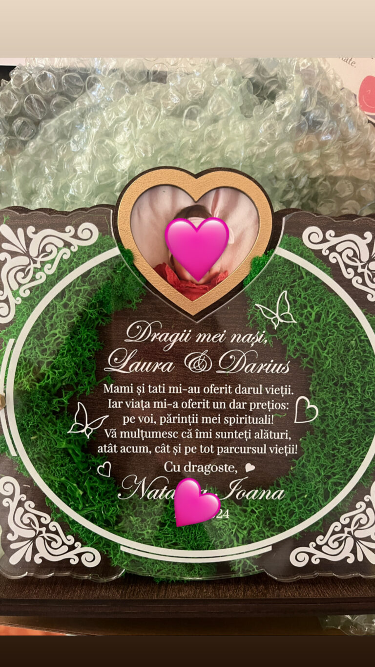 Fotografie reală cu „Trofeu Personalizat cu Licheni - Pentru nasii de botez”, trimisă în recenzia #835622