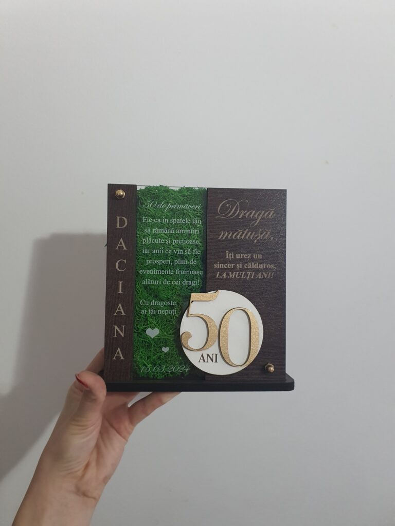 Fotografie reală cu „Cadou personalizat cu licheni- Trofeu pentru tata”, trimisă în recenzia #889736