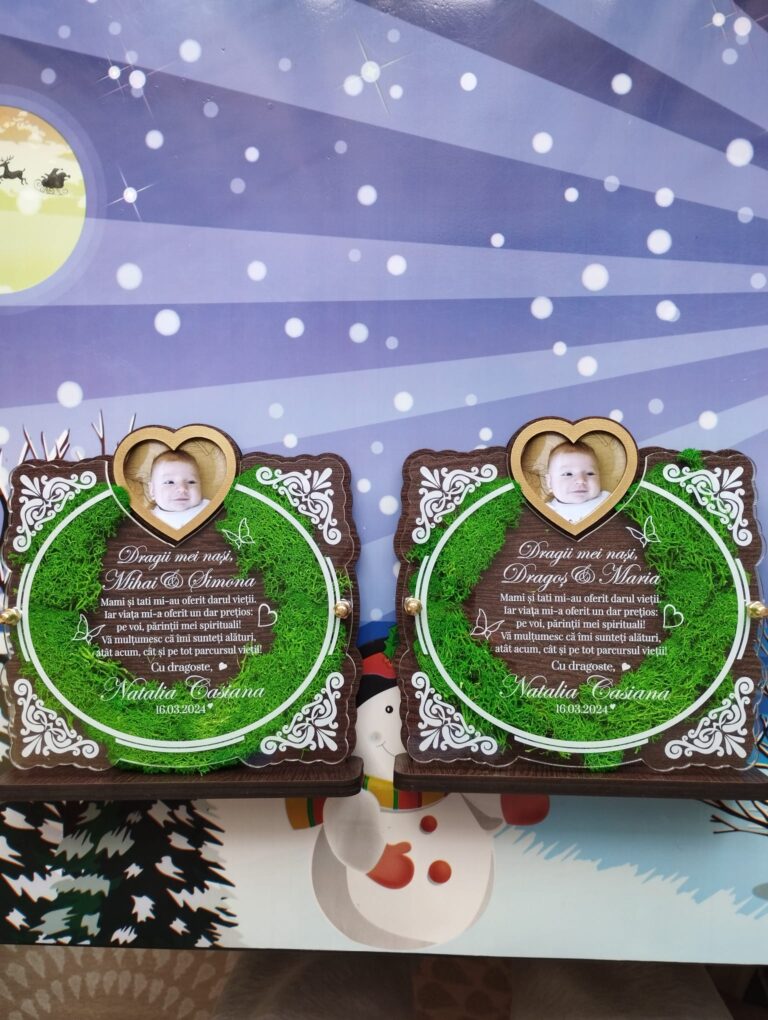 Fotografie reală cu „Trofeu Personalizat cu Licheni - Pentru nasii de botez”, trimisă în recenzia #890172