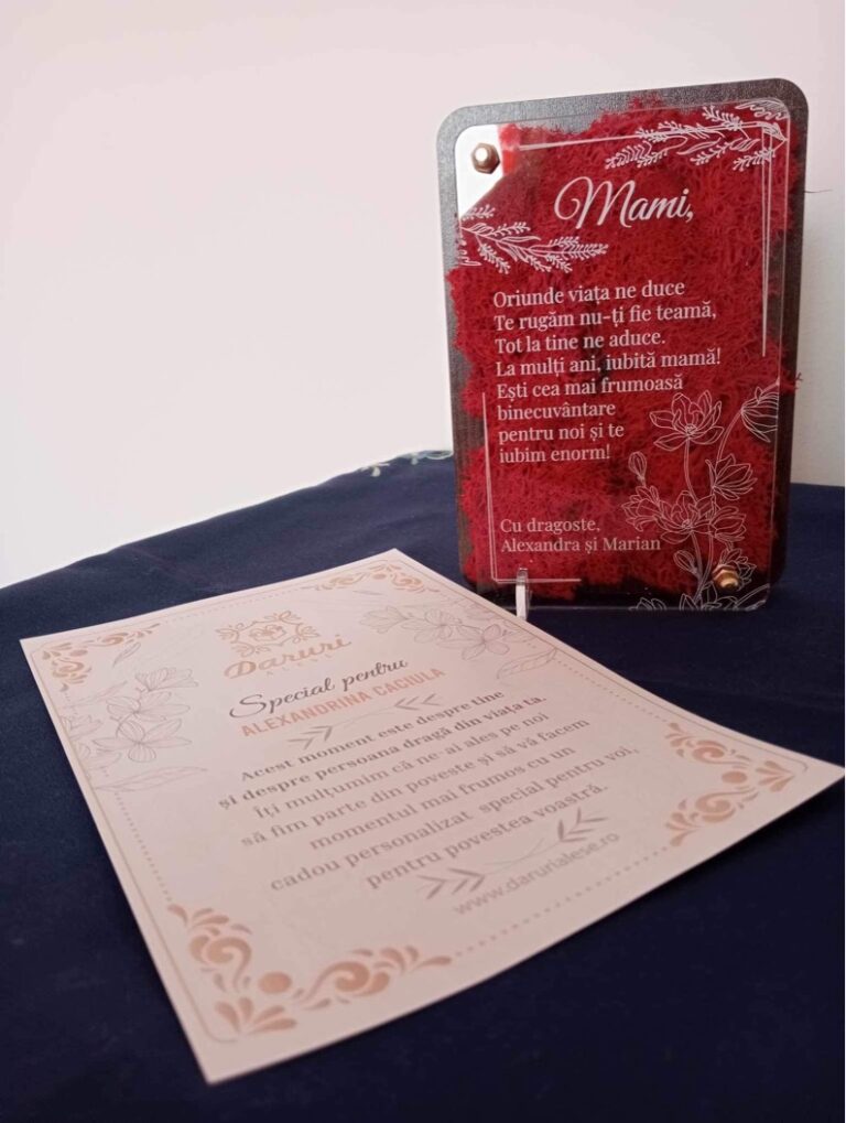 Fotografie reală cu „Felicitare cu licheni - Special pentru mama”, trimisă în recenzia #893096