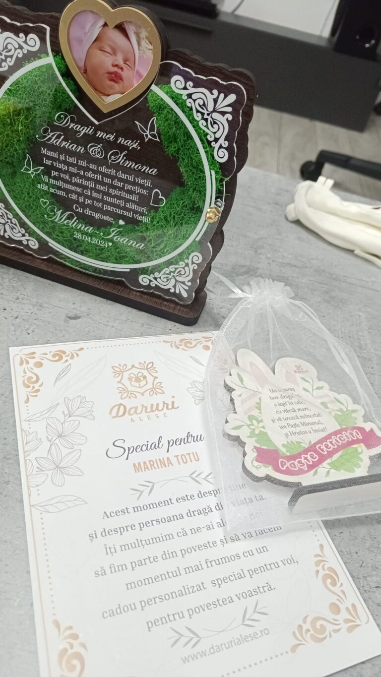 Fotografie reală cu „Trofeu Personalizat cu Licheni - Pentru nasii de botez”, trimisă în recenzia #944969