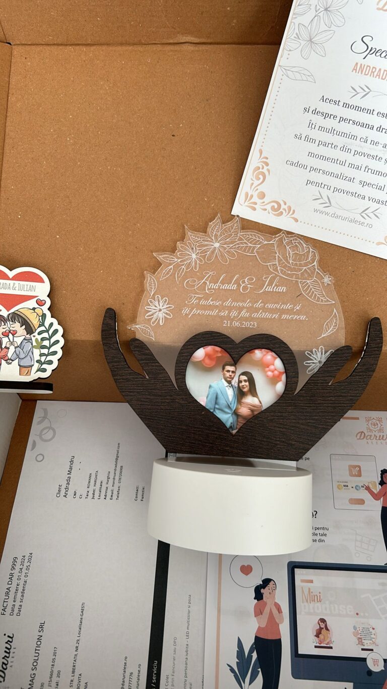 Fotografie reală cu „Trofeu pentru persoana iubita – LED multicolor si poza”, trimisă în recenzia #944910