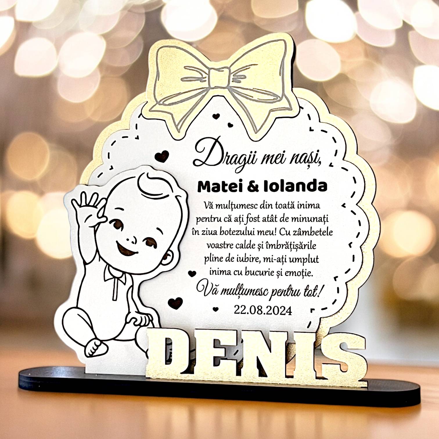 Trofeu multumire nasi botez - Fundita - Baietel Trofeu multumire nasi botez - Fundita - Baietel