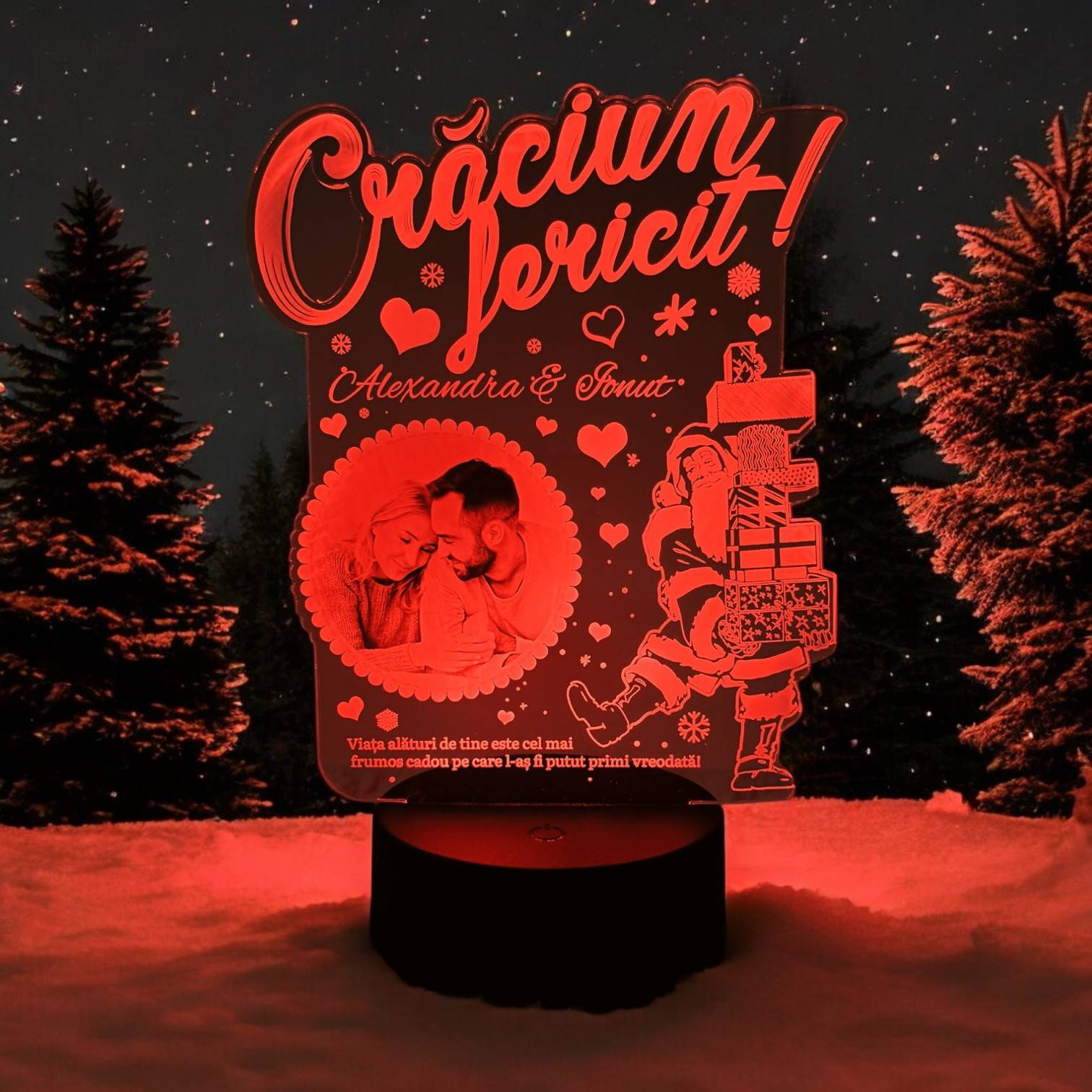 Trofeu personalizat de Craciun - special pentru persoana iubita