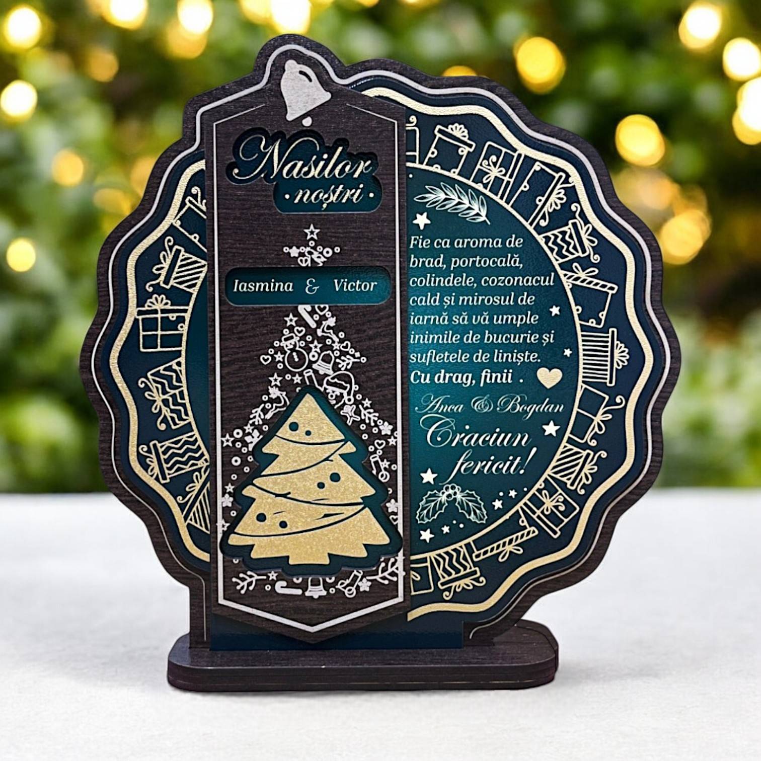 Trofeu personalizat de Craciun – special pentru nasi