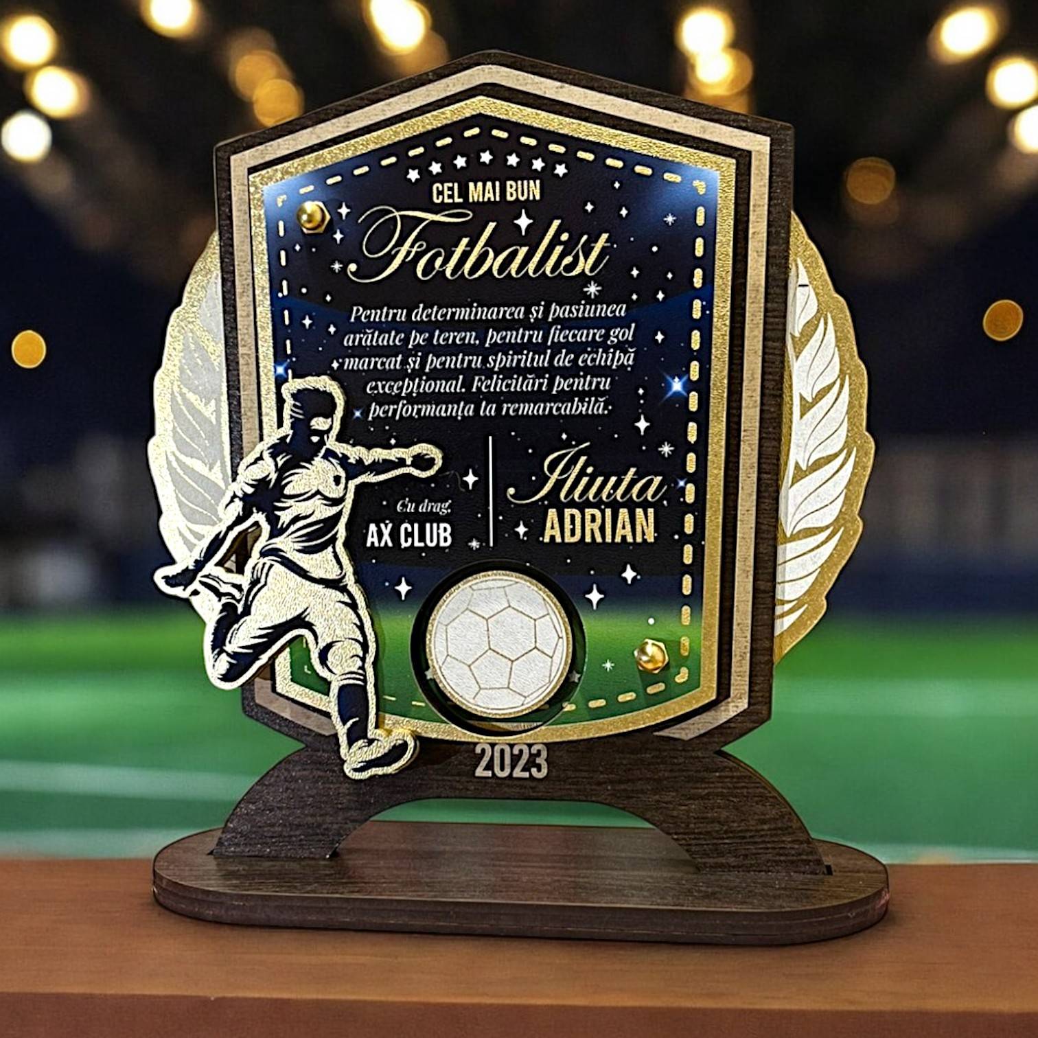 Trofeu personalizat - Cel mai bun Fotbalist Trofeu personalizat - Cel mai bun Fotbalist