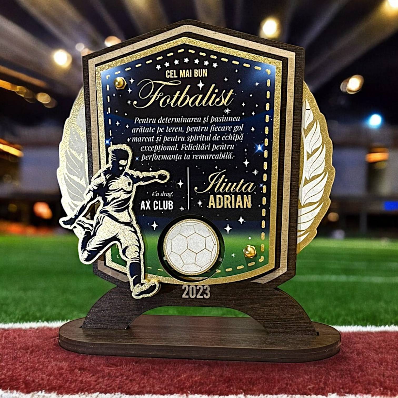 Trofeu personalizat - Cel mai bun Fotbalist Trofeu personalizat - Cel mai bun Fotbalist