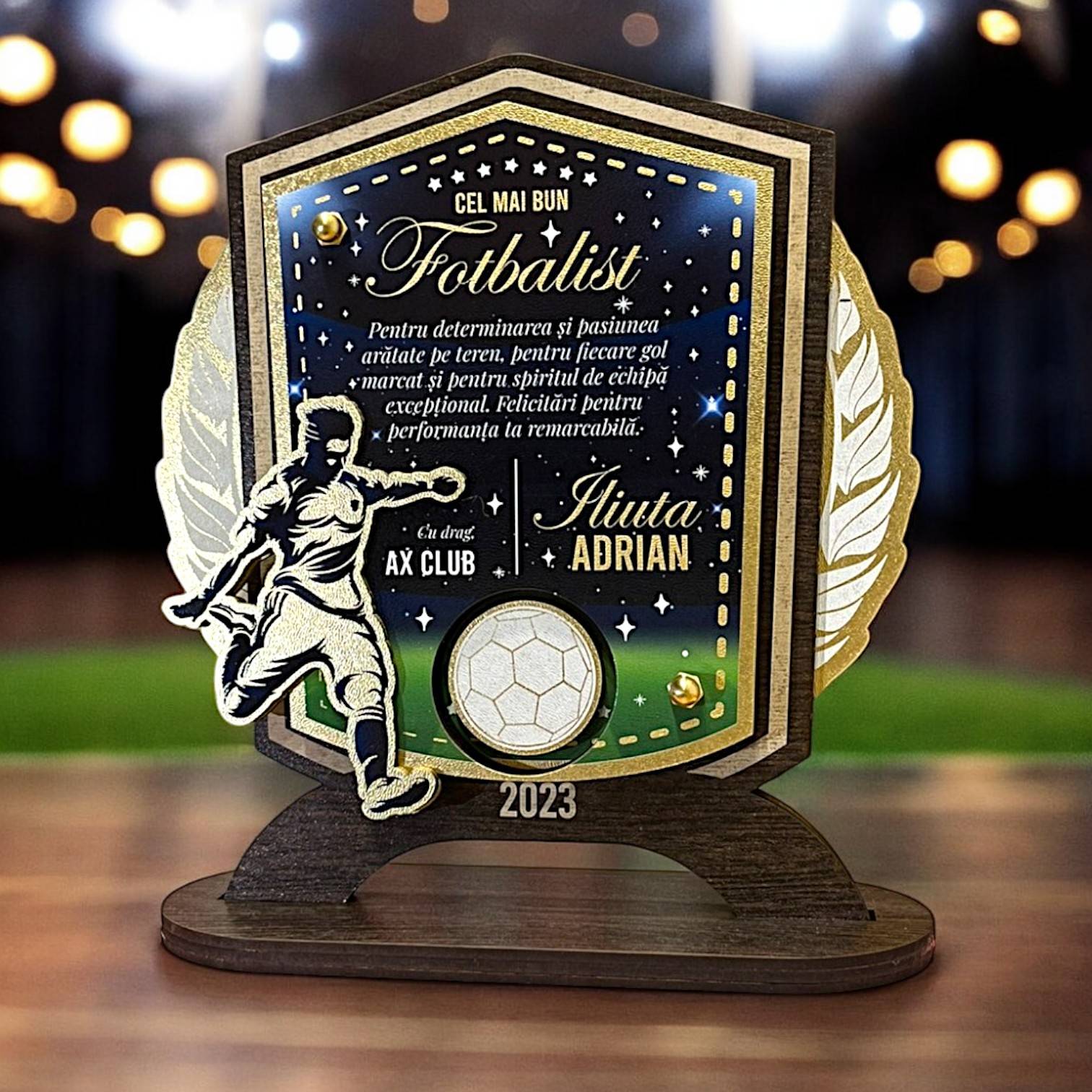 Trofeu personalizat - Cel mai bun Fotbalist Trofeu personalizat - Cel mai bun Fotbalist