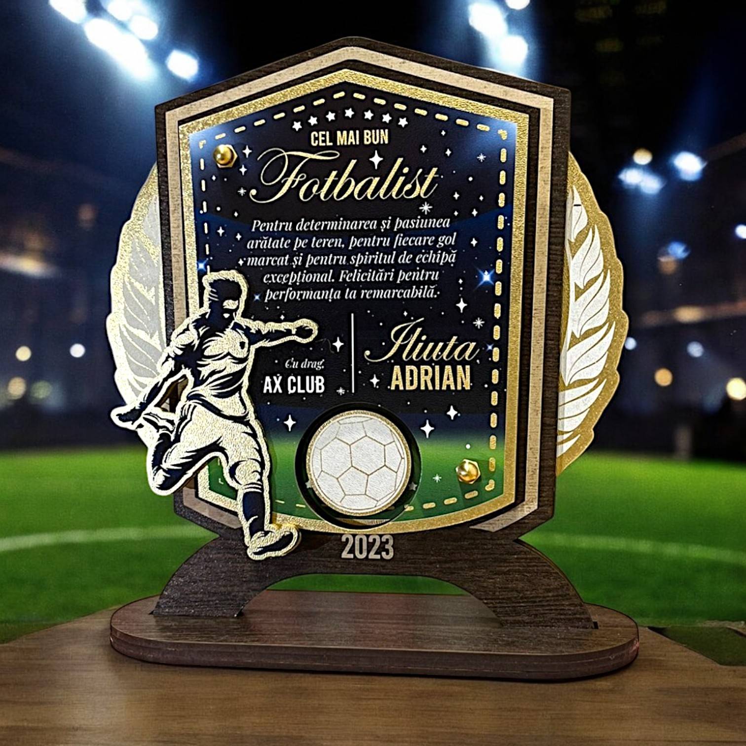 Trofeu personalizat - Cel mai bun Fotbalist Trofeu personalizat - Cel mai bun Fotbalist