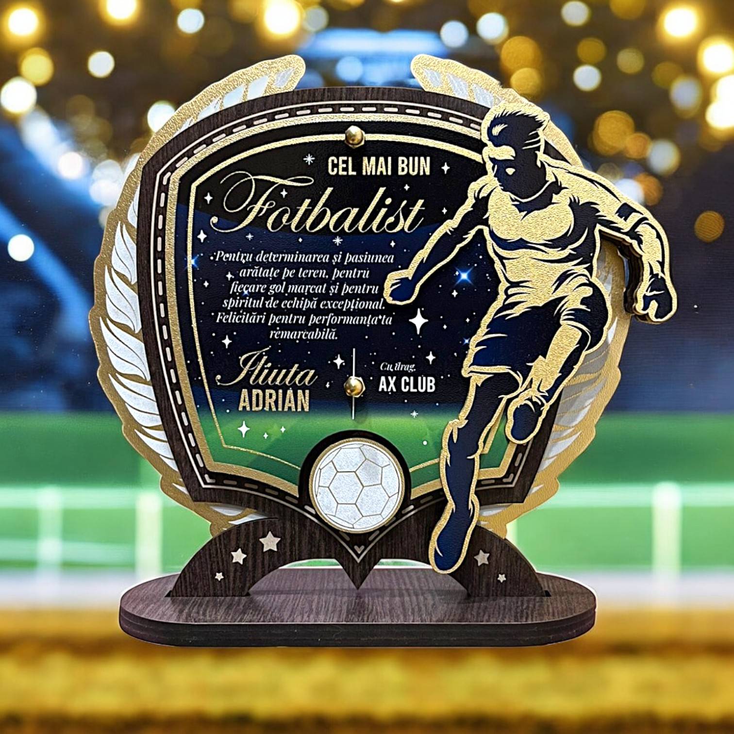 Trofeu personalizat - Special pentru cel mai bun Fotbalist