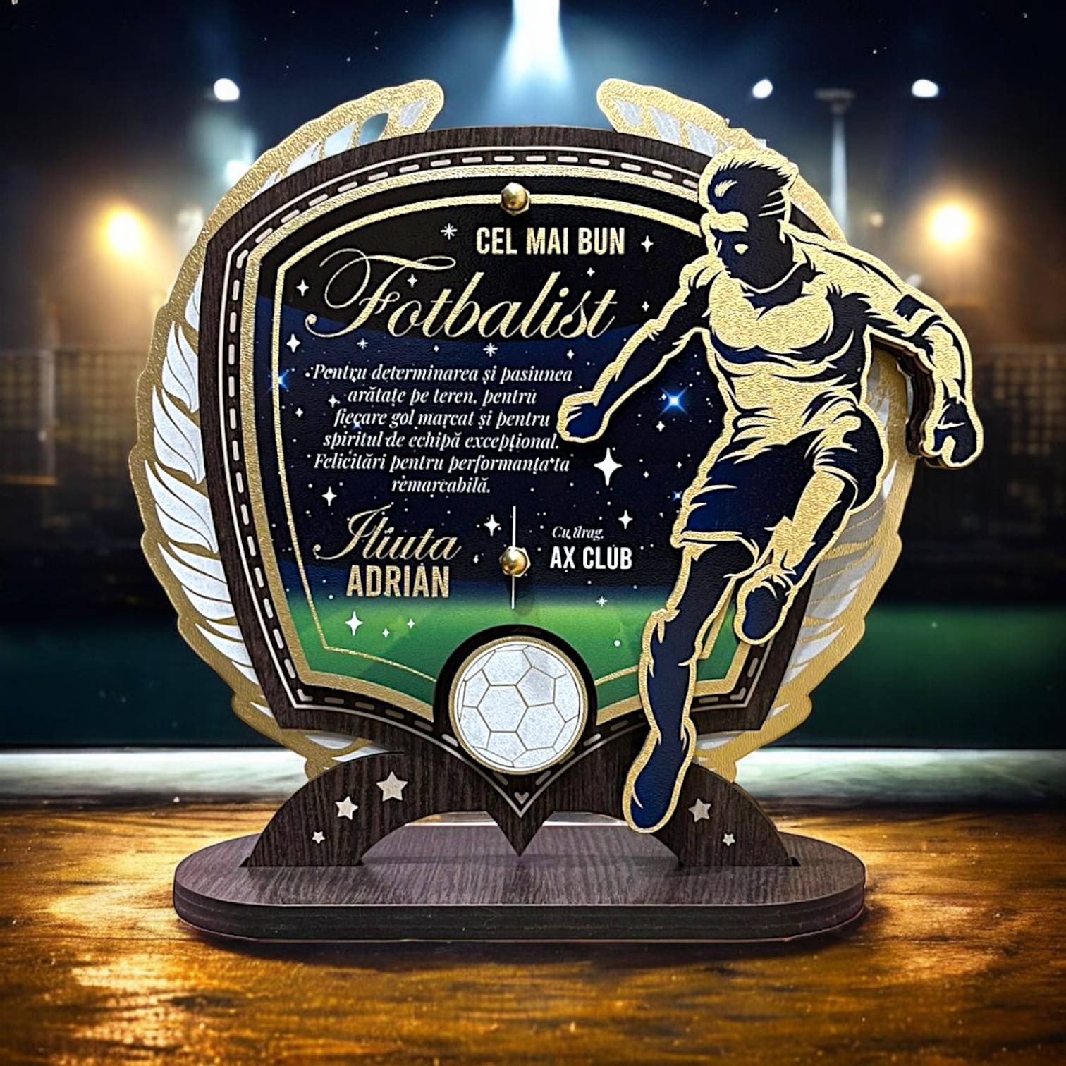 Trofeu personalizat - Special pentru cel mai bun Fotbalist