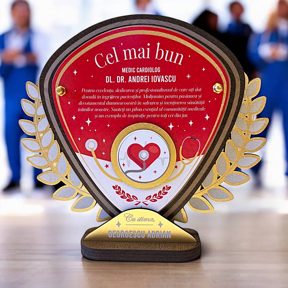Trofeu personalizat pentru cardiolog