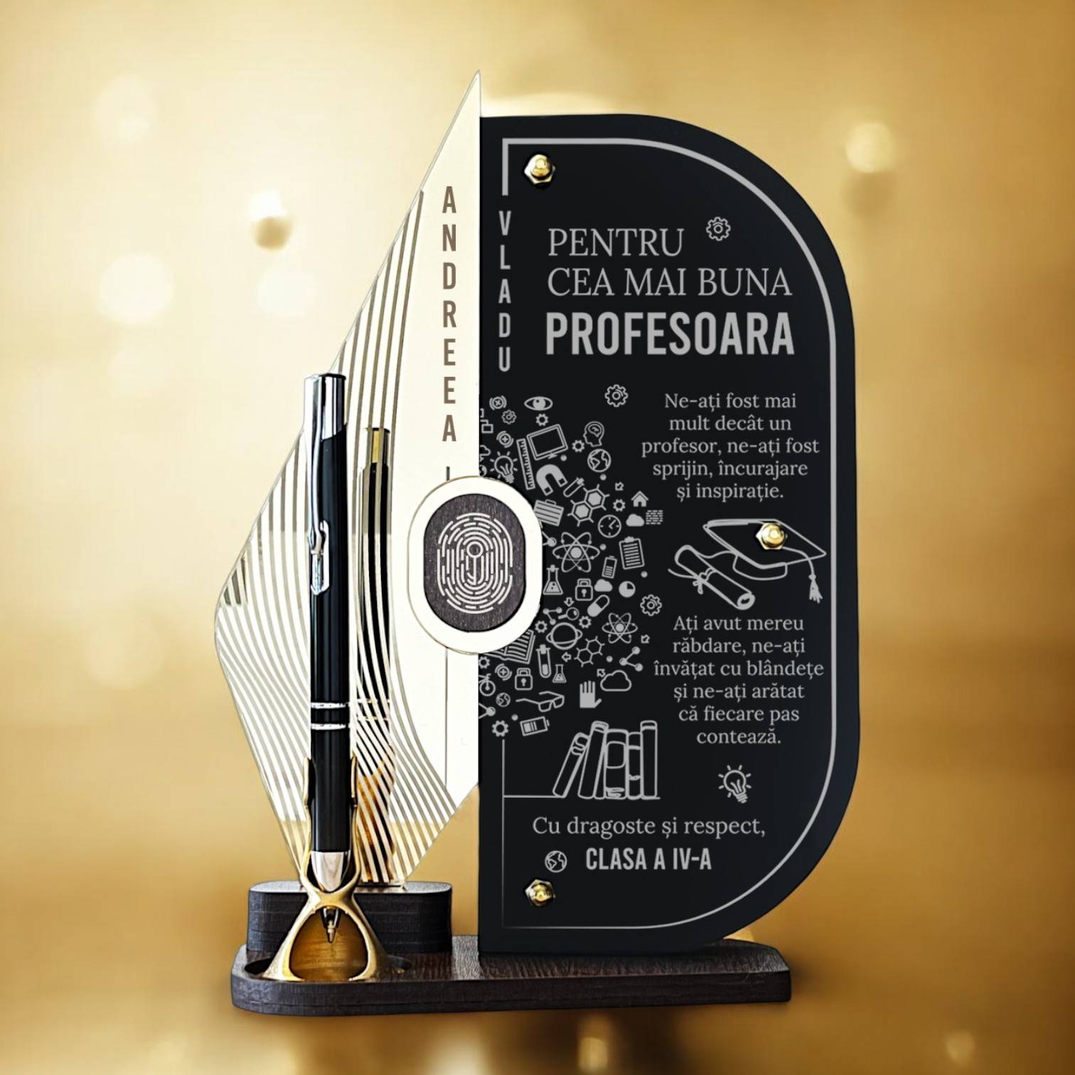 Trofeu personalizat – Special pentru cea mai buna profesoara