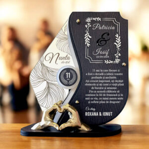 Trofeu personalizat 11 ani – Nunta de otel – Manute