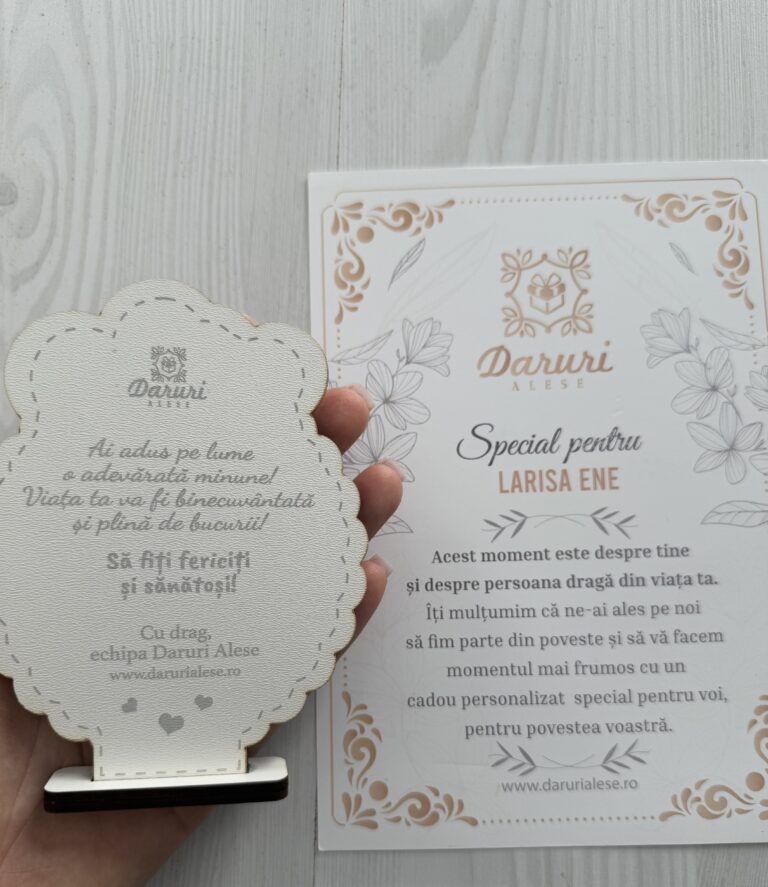 Fotografie reală cu „Trofeu personalizat licheni - Cerere de nasi botez”, trimisă în recenzia #1140059