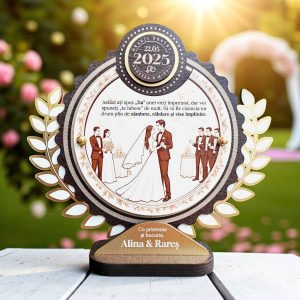 Trofeu Personalizat – Cu Prietenie pentru Nunta Voastra