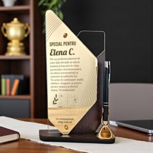 Trofeu personalizat cu pix – Special pentru psiholog