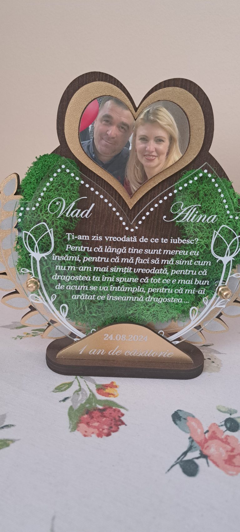 Fotografie reală cu „Cadou personalizat Trofeu cu Licheni – Declaratie iubire”, trimisă în recenzia #1194549