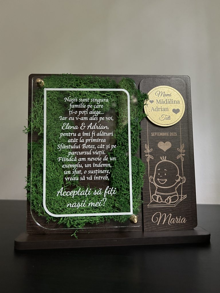 Fotografie reală cu „Trofeu personalizat licheni - Cerere de nasi botez”, trimisă în recenzia #1245942