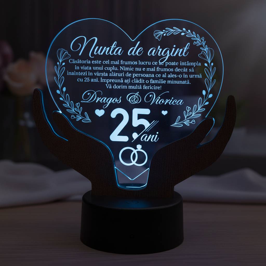 Cadou aniversare LED - Nunta de argint 25 ani casatorie Cadou aniversare LED - Nunta de argint 25 ani casatorie