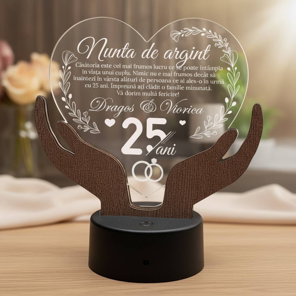 Cadou aniversare LED - Nunta de argint 25 ani casatorie Cadou aniversare LED - Nunta de argint 25 ani casatorie