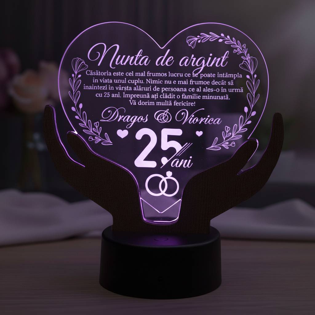 Cadou aniversare LED - Nunta de argint 25 ani casatorie Cadou aniversare LED - Nunta de argint 25 ani casatorie