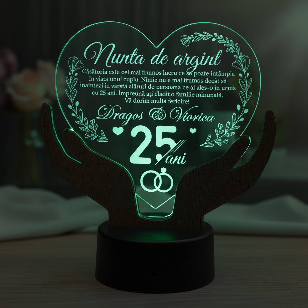 Cadou aniversare LED - Nunta de argint 25 ani casatorie Cadou aniversare LED - Nunta de argint 25 ani casatorie