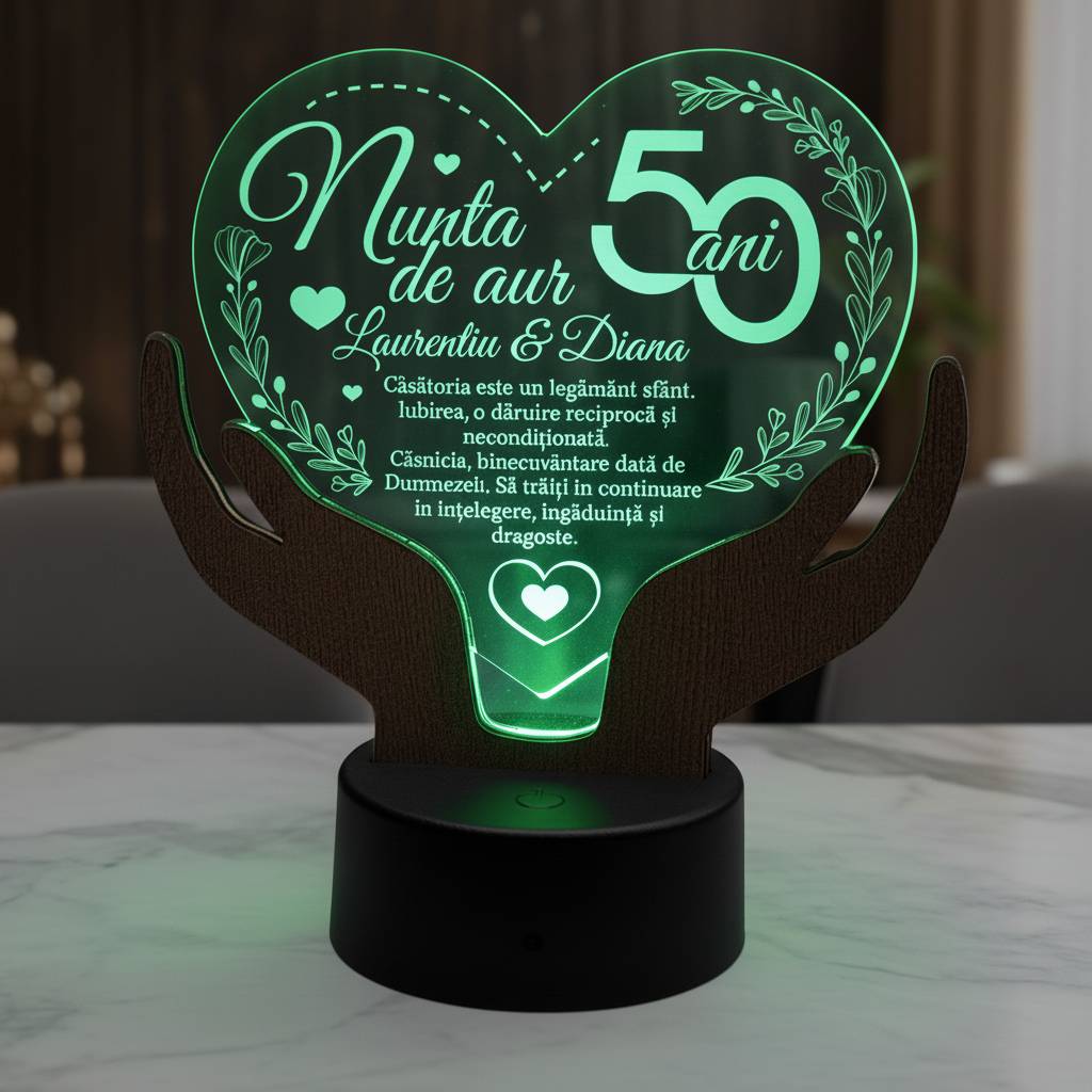 Cadou aniversare LED - Nunta de aur 50 ani casatorie Cadou aniversare LED - Nunta de aur 50 ani casatorie