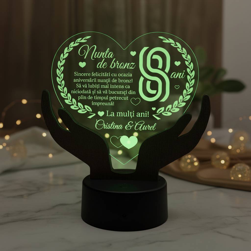 Cadou aniversare LED - Nunta de bronz 8 ani casatorie Cadou aniversare LED - Nunta de bronz 8 ani casatorie